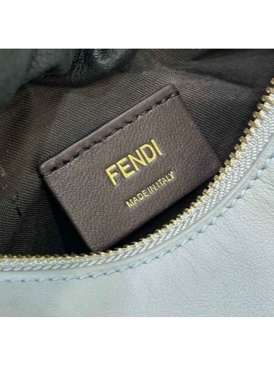 Fendi Fendigraphy Mini Shoulder Crossbody Bag Light Blue Leather 80155A Blue 2523665