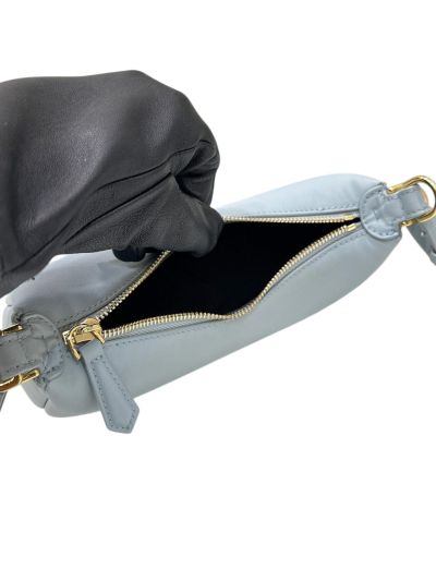 Fendi Fendigraphy Mini Shoulder Crossbody Bag Light Blue Leather 80155A Blue 2523665