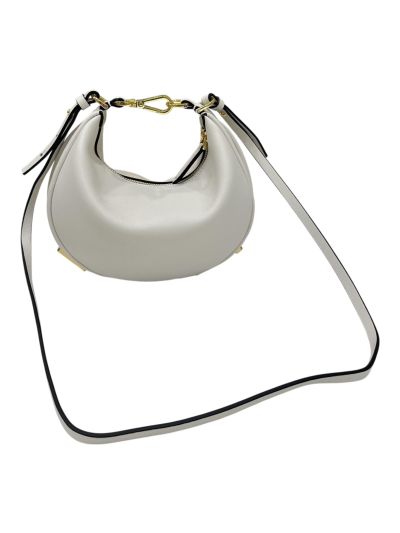 Fendi Fendigraphy Mini Shoulder Crossbody Bag White Leather 80155A