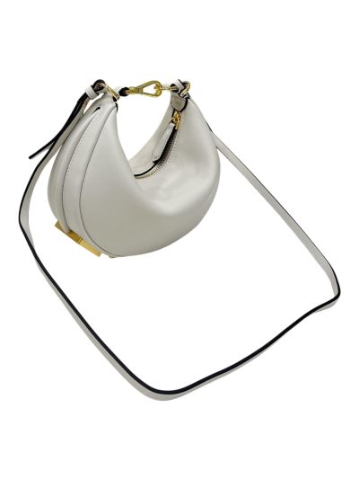 Fendi Fendigraphy Mini Shoulder Crossbody Bag White Leather 80155A White 2523663