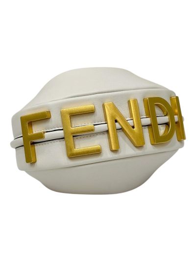 Fendi Fendigraphy Mini Shoulder Crossbody Bag White Leather 80155A White 2523663