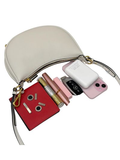 Fendi Fendigraphy Mini Shoulder Crossbody Bag White Leather 80155A White 2523663