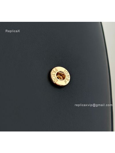 Fendi Fendigraphy Wallet on Chain Shoulder Bag Black Leather A8687 Black 2523509