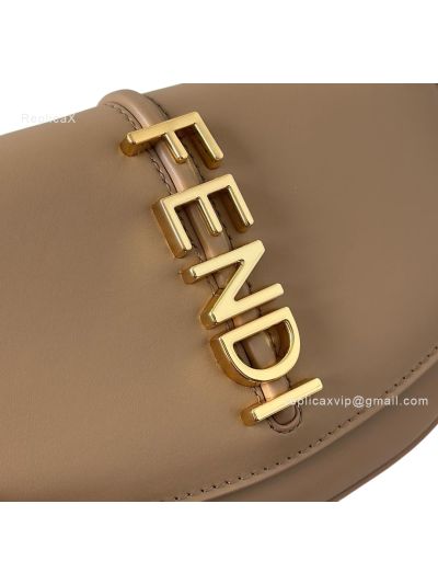 Fendi Fendigraphy Wallet on Chain Shoulder Bag Brown Leather A8687 Brown 2523510