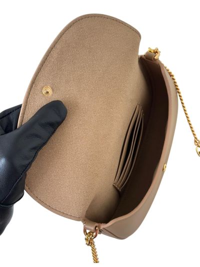 Fendi Fendigraphy Wallet on Chain Shoulder Bag Brown Leather A8687 Brown 2523510