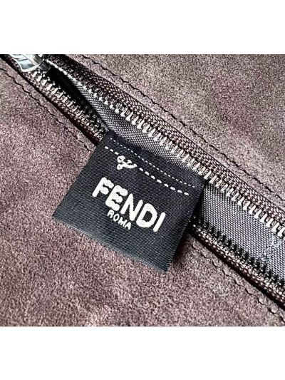 Fendi Large Baguette Chain Black Leather Shoulder Crossbody Bag A8669 Black 2523697