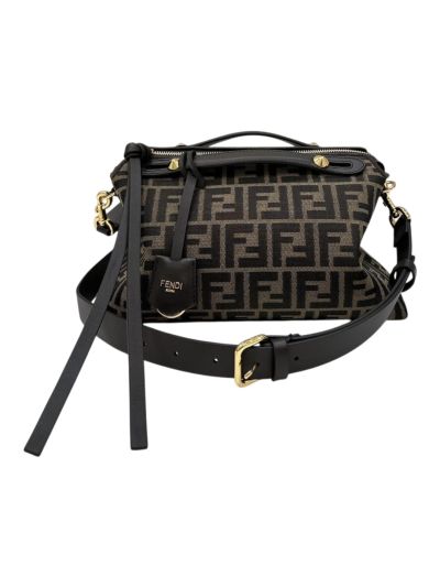 Fendi Large Boston Travel Bag Brown FF Jacquard Canvas A8665L Brown 2523765