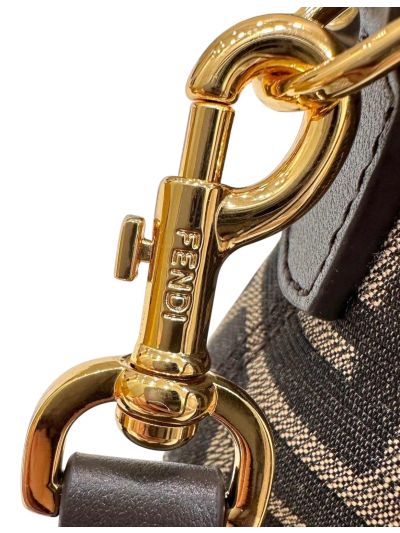 Fendi Large Boston Travel Bag Brown FF Jacquard Canvas A8665L Brown 2523765