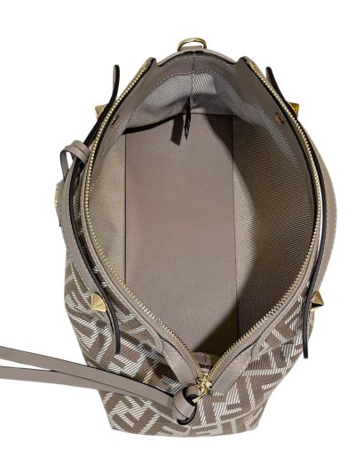 Fendi Large Boston Travel Bag Light Gray FF Jacquard Canvas A8665L Gray 2523629