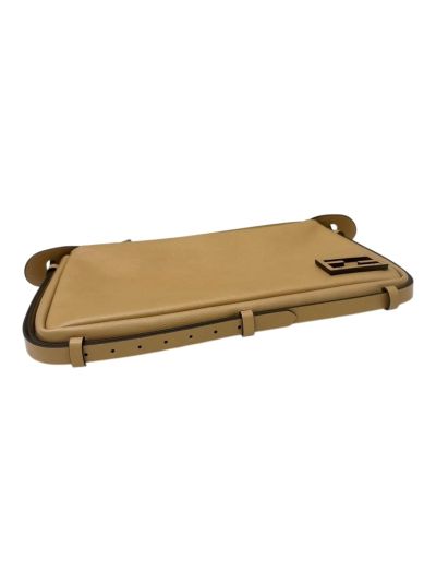 Fendi Large Simply Fendi Beige Calfskin Leather Shoulder Bag 8662AL Beige 2523760