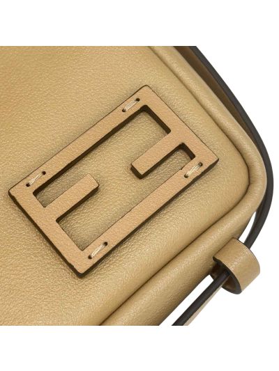 Fendi Large Simply Fendi Beige Calfskin Leather Shoulder Bag 8662AL Beige 2523760