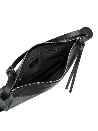 Fendi Large Simply Fendi Black Calfskin Leather Shoulder Bag 8662AL Black 2523758