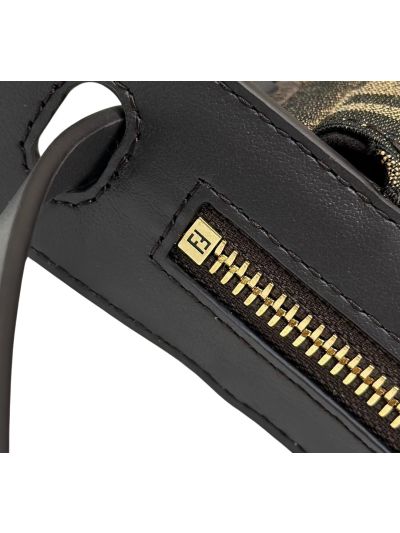 Fendi Large Simply Fendi Brown FF Jacquard Fabric Shoulder Bag A8662 Brown 2523769