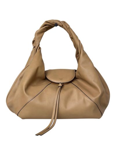 Fendi Large Spy Beige Leather Tote Shoulder Bag 80888L
