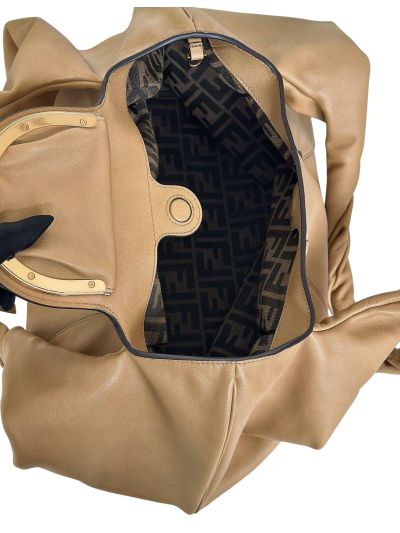 Fendi Large Spy Beige Leather Tote Shoulder Bag 80888L Beige 2523565