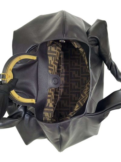 Fendi Large Spy Black Leather Tote Shoulder Bag 80888L Black 2523573