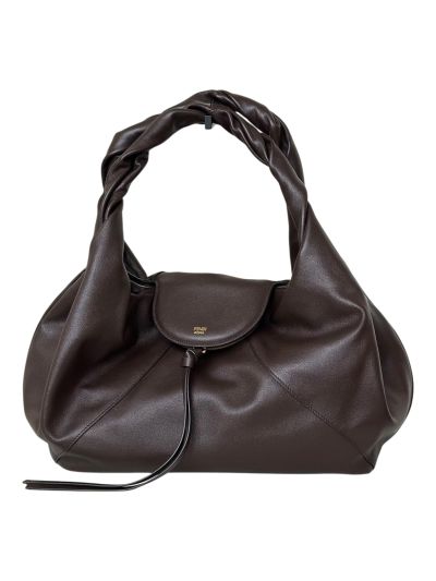 Fendi Large Spy Dark Brown Leather Tote Shoulder Bag 80888L