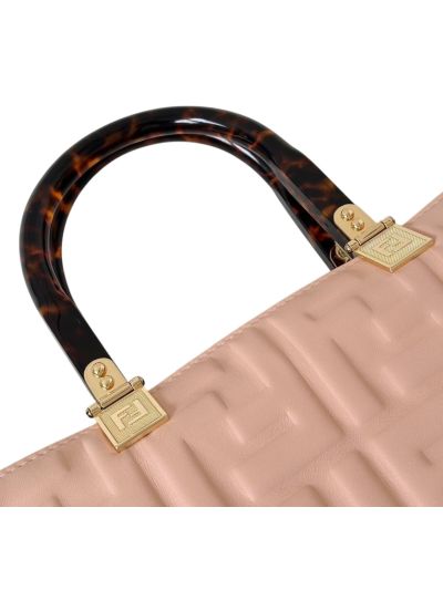 Fendi Light Pink FF Embossed Medium Sunshine Shopper Tote Bag A8597L Pink 2523577