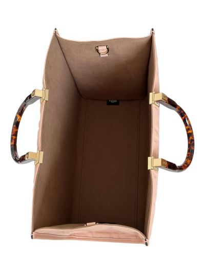 Fendi Light Pink FF Embossed Medium Sunshine Shopper Tote Bag A8597L Pink 2523577