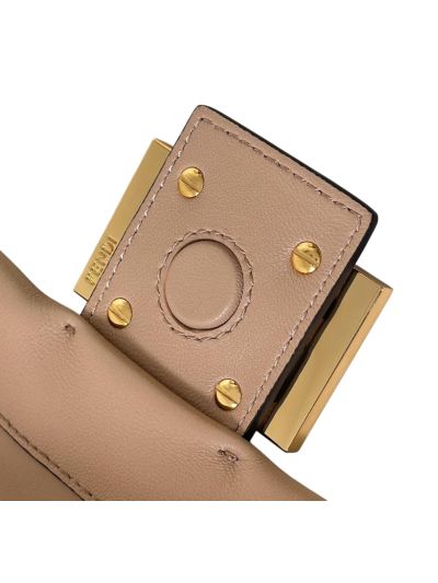 Fendi Mamma Baguette Large Shoulder Crossbody Bag Beige Nappa Leather 8677L Beige 2523592