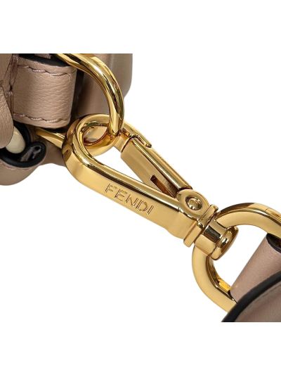 Fendi Mamma Baguette Large Shoulder Crossbody Bag Beige Nappa Leather 8677L Beige 2523592
