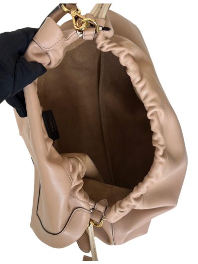 Fendi Mamma Baguette Large Shoulder Crossbody Bag Beige Nappa Leather 8677L Beige 2523592