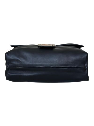 Fendi Mamma Baguette Large Shoulder Crossbody Bag Black Nappa Leather 8677L Black 2523533