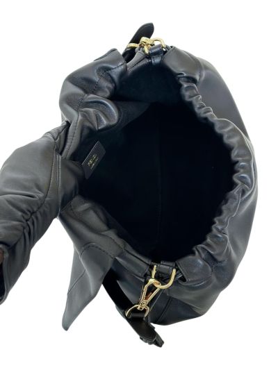 Fendi Mamma Baguette Large Shoulder Crossbody Bag Black Nappa Leather 8677L Black 2523533