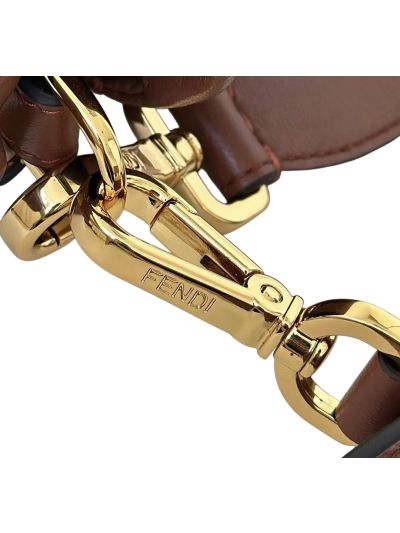 Fendi Mamma Baguette Large Shoulder Crossbody Bag Brown Nappa Leather 8677L Brown 2523593