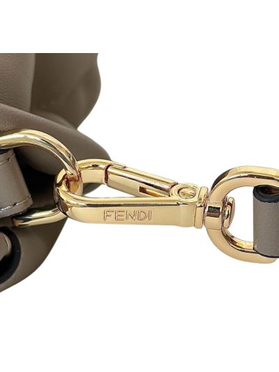 Fendi Mamma Baguette Large Shoulder Crossbody Bag Gray Nappa Leather 8677L Gray 2523591