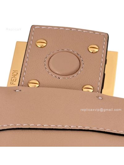 Fendi Mamma Baguette Medium Shoulder Crossbody Bag Beige Nappa Leather Beige 2523661