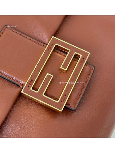 Fendi Mamma Baguette Medium Shoulder Crossbody Bag Brown Nappa Leather Brown 2523660