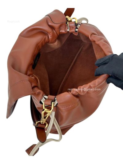 Fendi Mamma Baguette Medium Shoulder Crossbody Bag Brown Nappa Leather Brown 2523660