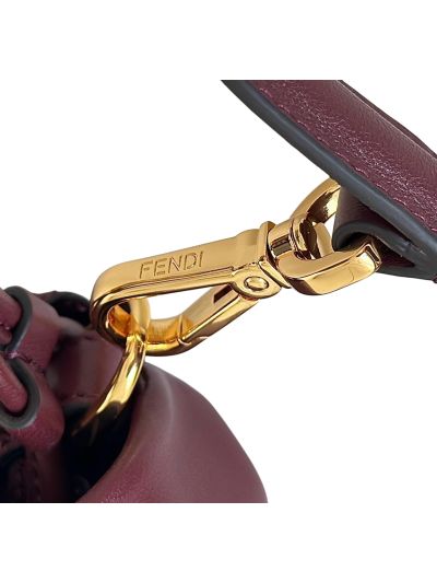 Fendi Mamma Baguette Medium Shoulder Crossbody Bag Burgundy Nappa Leather Burgundy 2523611