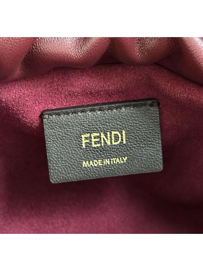 Fendi Mamma Baguette Medium Shoulder Crossbody Bag Burgundy Nappa Leather Burgundy 2523611