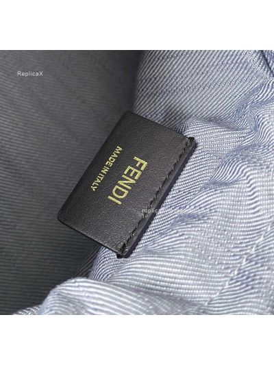 Fendi Mamma Baguette Medium Shoulder Crossbody Bag Denim Blue FF Fabric Blue 2523586