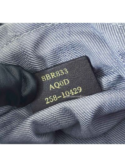 Fendi Mamma Baguette Medium Shoulder Crossbody Bag Denim Blue FF Fabric Blue 2523586