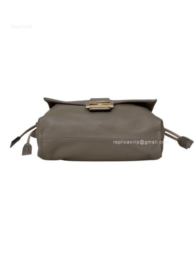 Fendi Mamma Baguette Medium Shoulder Crossbody Bag Dove Gray Nappa Leather Gray 2523674