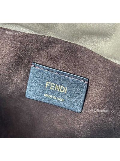 Fendi Mamma Baguette Medium Shoulder Crossbody Bag Dove Gray Nappa Leather Gray 2523674