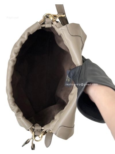 Fendi Mamma Baguette Medium Shoulder Crossbody Bag Dove Gray Nappa Leather Gray 2523674