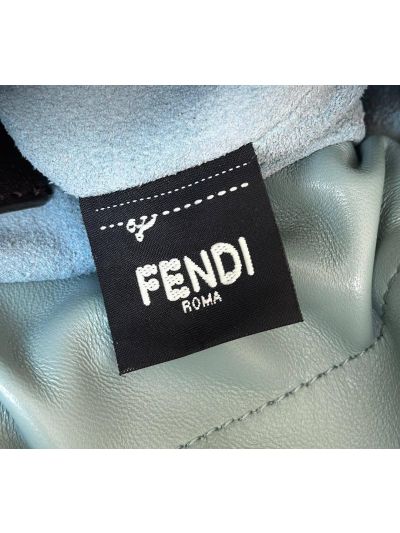 Fendi Mamma Baguette Medium Shoulder Crossbody Bag Light Blue Nappa Leather Blue 2523659