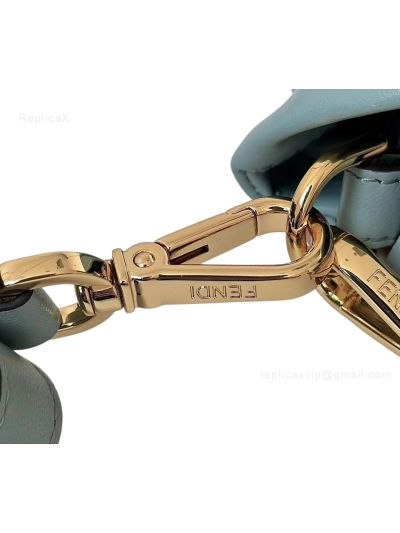 Fendi Mamma Baguette Medium Shoulder Crossbody Bag Light Blue Nappa Leather Blue 2523659