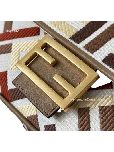 Fendi Medium Backpack Multicolor Canvas with FF Embroidery 0159B 2523511