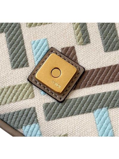 Fendi Medium Backpack Multicolor Canvas with FF Embroidery 0159B 2523512