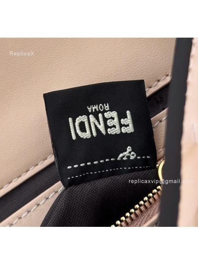 Fendi Medium Baguette Beige FF Nappa Leather Shoulder Crossbody Bag 0135AM Beige 2523600