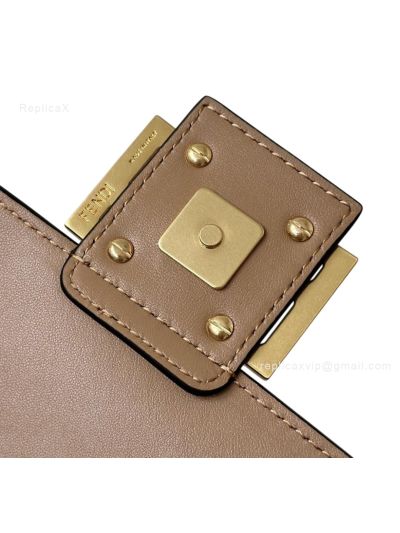 Fendi Medium Baguette Beige FF Nappa Leather Shoulder Crossbody Bag 0191L Beige 2523518