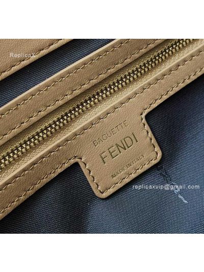 Fendi Medium Baguette Beige FF Nappa Leather Shoulder Crossbody Bag 0191L Beige 2523518