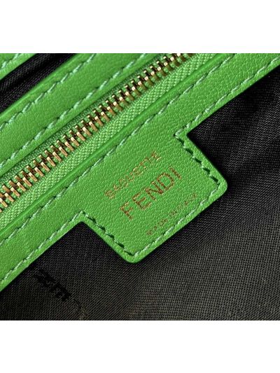 Fendi Medium Baguette Green FF Nappa Leather Shoulder Crossbody Bag 0191L Green 2523519