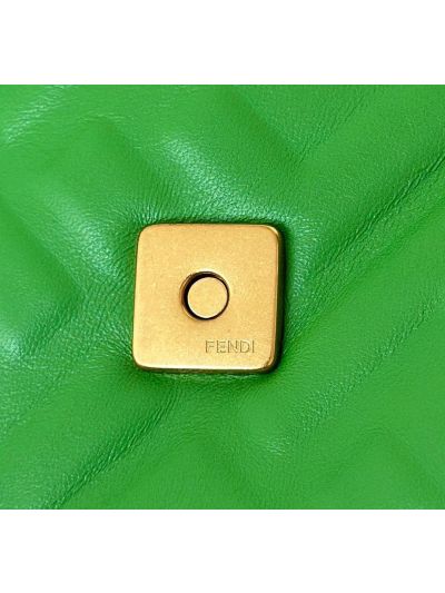 Fendi Medium Baguette Green FF Nappa Leather Shoulder Crossbody Bag 0191L Green 2523519