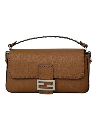Fendi Medium Baguette Leather Shoulder Crossbody Bag Brown 8610